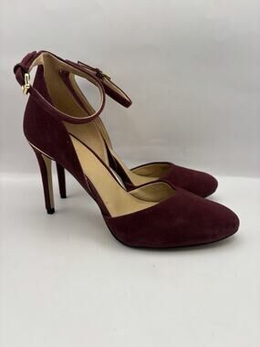 Michael Kors Georgia Maroon Suede Heels Women Size 8